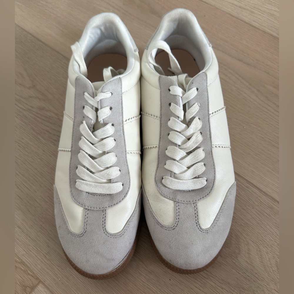 White and Gray Sneakers